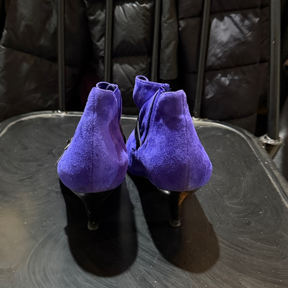 Sigerson Morrison Blue Suede Leather Boots - Picture 4 of 6